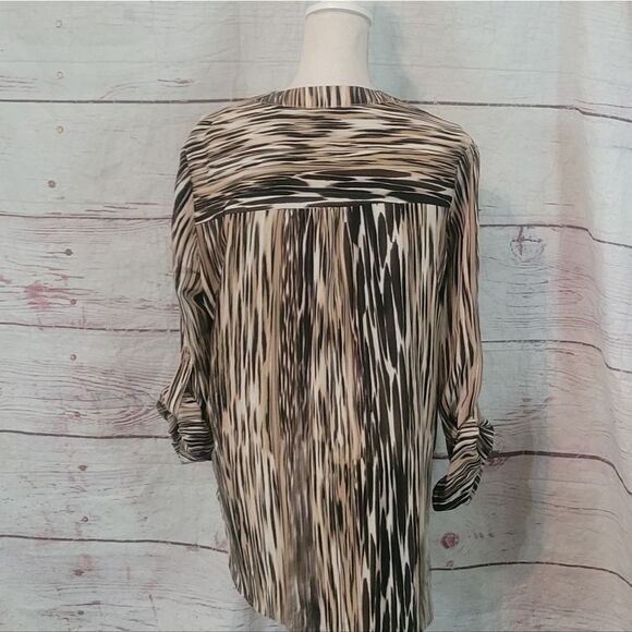 Diane von Furstenberg Danielle Silk Safari Blouse Size 10 - Picture 3 of 7